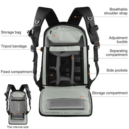[RUS Warehouse] PULUZ Outdoor Portable Waterproof Scratch-proof Dual Shoulders Backpack Handheld PTZ Stabilizer Camera Bag with Rain Cover for Digital Camera, DJI Ronin-SC / Ronin-S(Black)