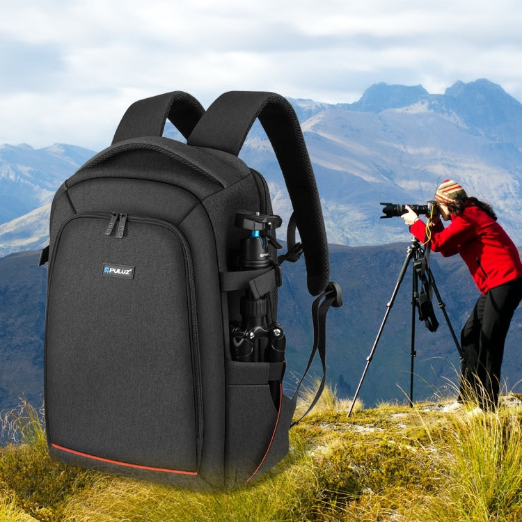 [RUS Warehouse] PULUZ Outdoor Portable Waterproof Scratch-proof Dual Shoulders Backpack Handheld PTZ Stabilizer Camera Bag with Rain Cover for Digital Camera, DJI Ronin-SC / Ronin-S(Black)