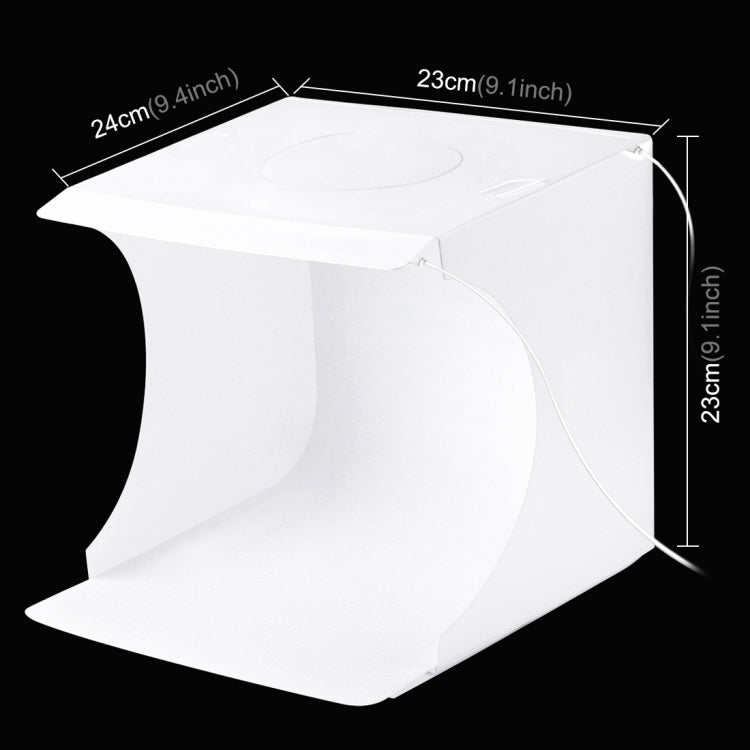 [RUS Warehouse] PULUZ 20cm Include 2 LED Panels Folding Portable 1100LM Light Photo Lighting Studio Shooting Tent Box Kit with 6 Colors Backdrops (Black, White, Yellow, Red, Green, Blue), Unfold Size: 24cm x 23cm x 23cm