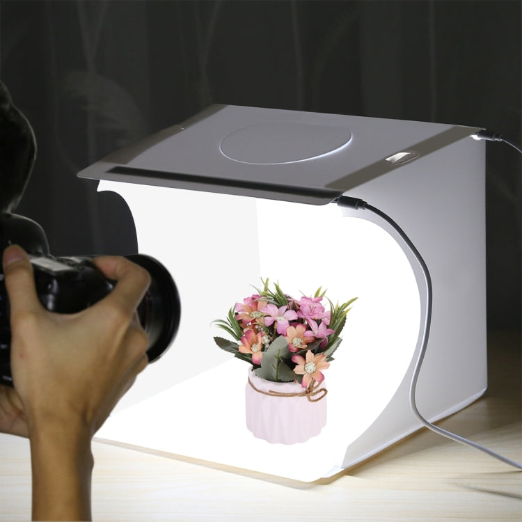 [RUS Warehouse] PULUZ 20cm Include 2 LED Panels Folding Portable 1100LM Light Photo Lighting Studio Shooting Tent Box Kit with 6 Colors Backdrops (Black, White, Yellow, Red, Green, Blue), Unfold Size: 24cm x 23cm x 23cm