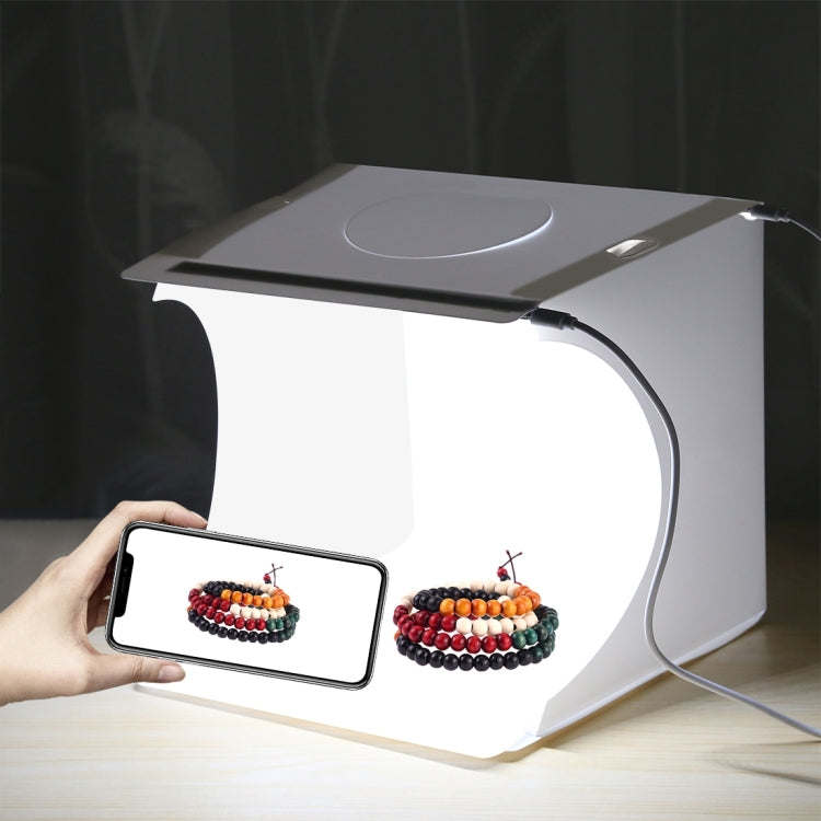 [RUS Warehouse] PULUZ 20cm Include 2 LED Panels Folding Portable 1100LM Light Photo Lighting Studio Shooting Tent Box Kit with 6 Colors Backdrops (Black, White, Yellow, Red, Green, Blue), Unfold Size: 24cm x 23cm x 23cm