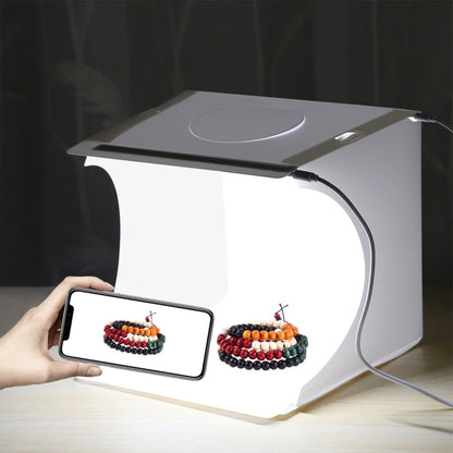 [RUS Warehouse] PULUZ 20cm Include 2 LED Panels Folding Portable 1100LM Light Photo Lighting Studio Shooting Tent Box Kit with 6 Colors Backdrops (Black, White, Yellow, Red, Green, Blue), Unfold Size: 24cm x 23cm x 23cm