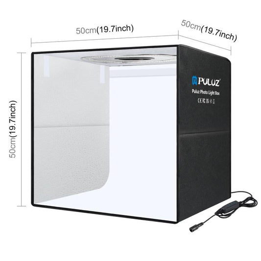 PULUZ 50cm Folding Portable Ring Light Photo Lighting Studio Shooting Tent Box with 6 x Dual-Side Backdrops, Size: 50cm x 50cm x 50cm  (EU Plug)
