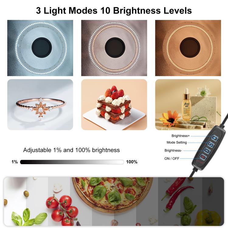 PULUZ 50cm Folding Portable Ring Light Photo Lighting Studio Shooting Tent Box with 6 x Dual-Side Backdrops, Size: 50cm x 50cm x 50cm  (EU Plug)