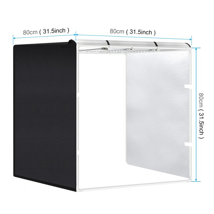 PULUZ 80cm Folding Portable 90W 14000LM High CRI White Light Photo Lighting Studio Shooting Tent Box Kit with 4 Colors Black, White, Orange, Green Backdrops (US Plug)