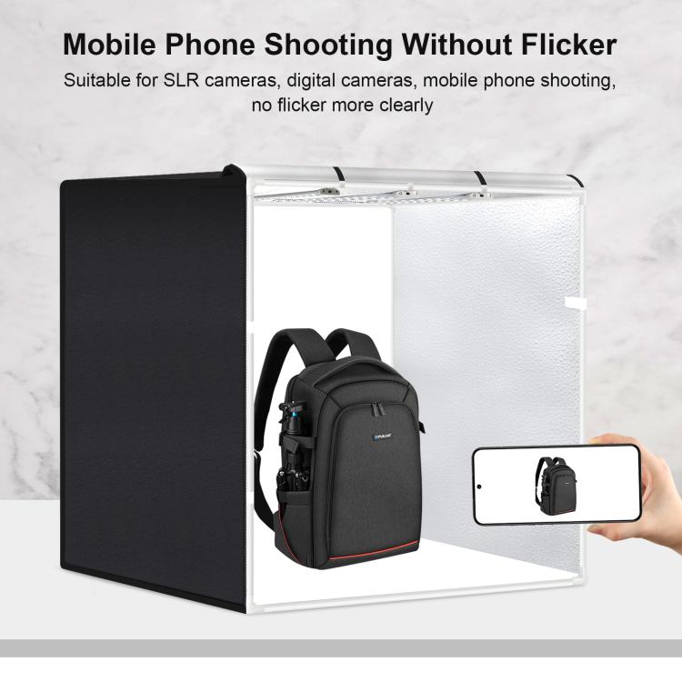 PULUZ 80cm Folding Portable 90W 14000LM High CRI White Light Photo Lighting Studio Shooting Tent Box Kit with 4 Colors Black, White, Orange, Green Backdrops (US Plug)
