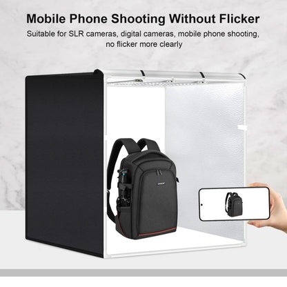 PULUZ 80cm Folding Portable 90W 14000LM High CRI White Light Photo Lighting Studio Shooting Tent Box Kit with 4 Colors Black, White, Orange, Green Backdrops (US Plug)
