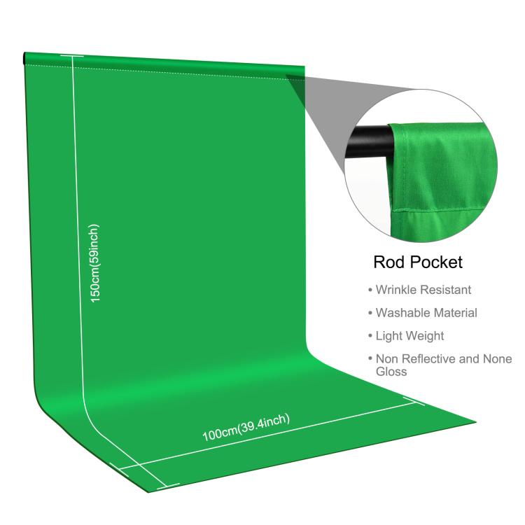 Toile de fond de photographie PULUZ 1 m x 1,5 m pour studio photo (vert)