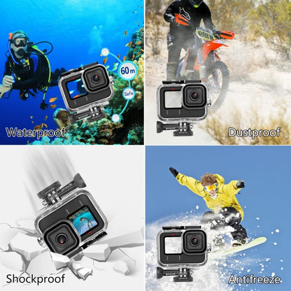 [US Warehouse] For GoPro HERO13 Black /12 Black /11 Black /10 Black /9 Black PULUZ 60m Waterproof Housing Protective Case with Buckle Basic Mount & Screw