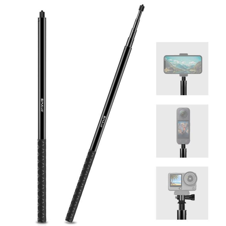 PULUZ 3m Metal Selfie Stick Monopod  for Insta360 One RS / X2 / X3 / X4 / DJI Osmo 360 (Black)