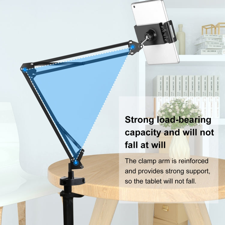 PULUZ Live Broadcast Desktop Articulating Arm Holder with Tablet Clamp (Black)