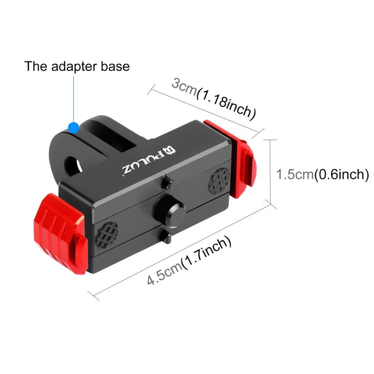 For GoPro HERO13 Black  PULUZ Magnetic Quick Release Base Mount (Black Red)