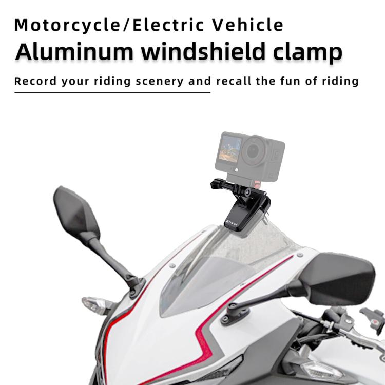Support de fixation pour caméra de pare-brise de moto PULUZ (noir)