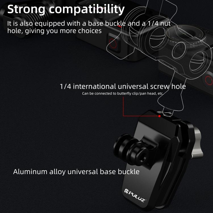 Support de fixation pour caméra de pare-brise de moto PULUZ (noir)
