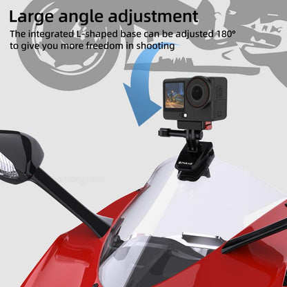 Support de fixation pour caméra de pare-brise de moto PULUZ (noir)