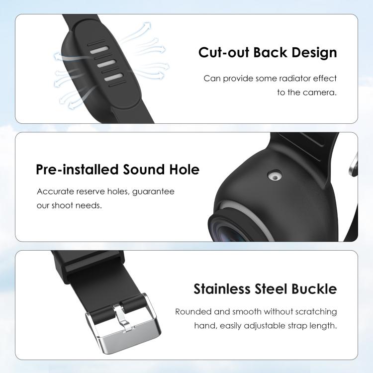 For Insta360 GO 3 / GO 3S PULUZ Camera Silicone Case Wristband Bicycle Strap Extension Mount (Black)