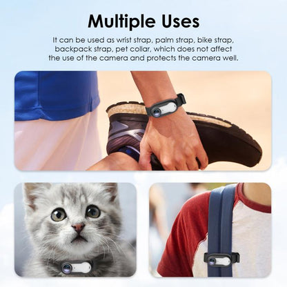 For Insta360 GO 3 / GO 3S PULUZ Camera Silicone Case Wristband Bicycle Strap Extension Mount (Black)