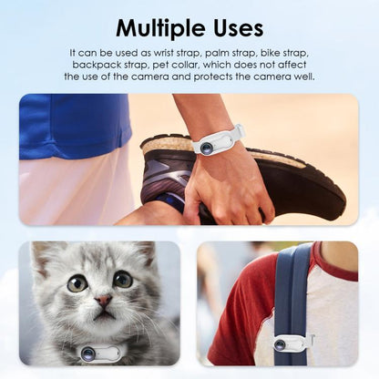 For Insta360 GO 3 / GO 3S PULUZ Camera Silicone Case Wristband Bicycle Strap Extension Mount (White)