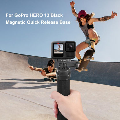 For GoPro HERO13 Black / MAX2 PULUZ Magnetic Quick Release Metal Base (Black)