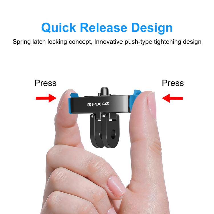 For GoPro HERO13 Black / MAX2 PULUZ Magnetic Quick Release Metal Base (Black)