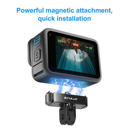 For GoPro HERO13 Black / MAX2 PULUZ Magnetic Quick Release Metal Base (Black)