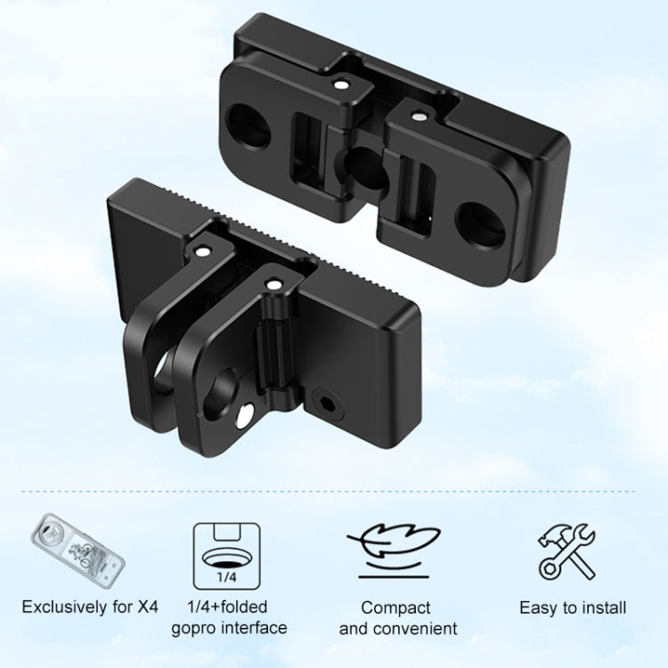 For Insta360 X4 / X3 PULUZ Quick Release 1 /4 inch Folding Base (Black)