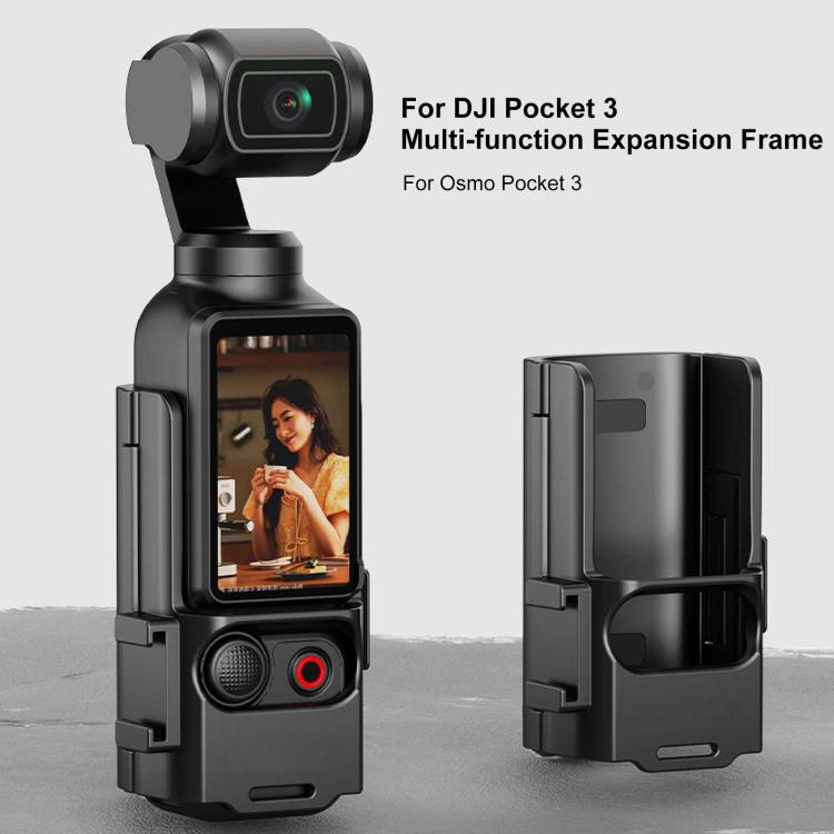For DJI OSMO Pocket 3 PULUZ Plastic Protection Frame Expansion Cold Shoe Adapter Bracket (Black)