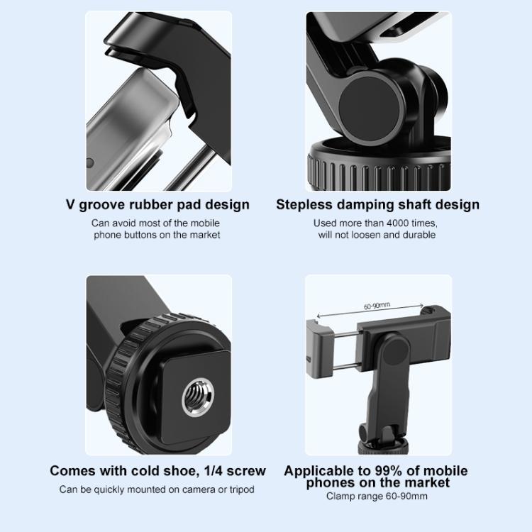 For DJI OSMO Pocket 4 / 3 PULUZ Protective Frame Expansion Phone Clamp, Compatible with Tripod Pole (Black)