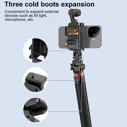 For DJI OSMO Pocket 4 / 3 PULUZ Protective Frame Expansion Phone Clamp, Compatible with Tripod Pole (Black)