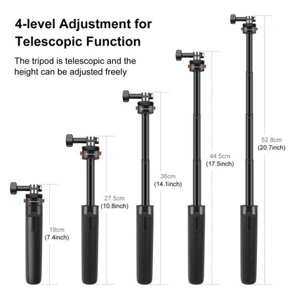 PULUZ Mini Magnetic Quick Release Selfie Stick Tripod (Black)
