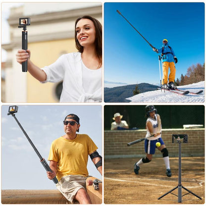 PULUZ 1.4m Action Camera Selfie Stick Tripod Vlog Live Streaming Holder (Black)