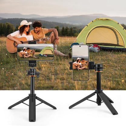 PULUZ Mini trépied d'extension pour caméra de téléphone, rotule à 360 degrés, griffe froide, perche à selfie (noir)