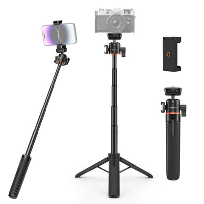 PULUZ Mini trépied d'extension pour caméra de téléphone, rotule à 360 degrés, griffe froide, perche à selfie (noir)