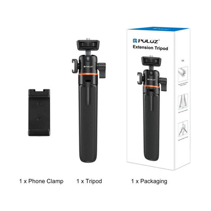 PULUZ Mini trépied d'extension pour caméra de téléphone, rotule à 360 degrés, griffe froide, perche à selfie (noir)