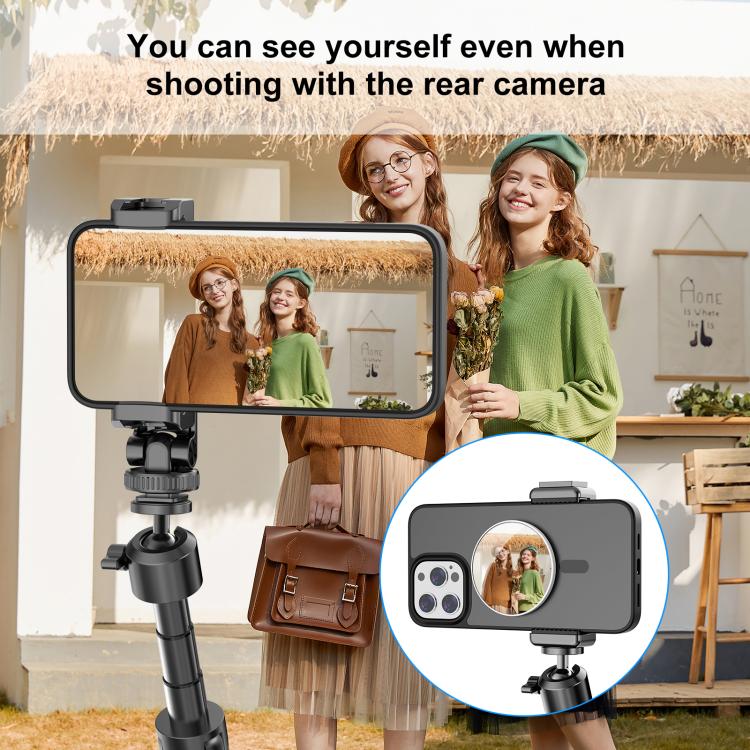 PULUZ Mobile Phone MagSafe Magnetic Makeup Mirror Rear Camera Video Selfie Mirror (White)