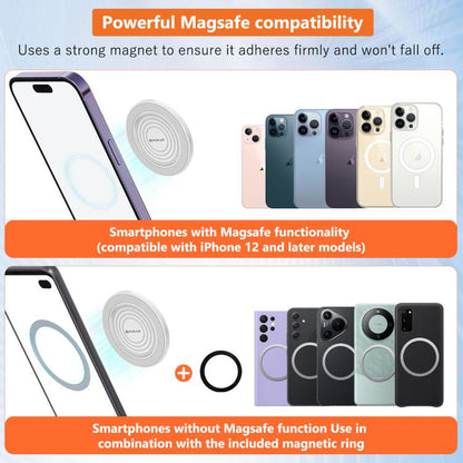 PULUZ Mobile Phone MagSafe Magnetic Makeup Mirror Rear Camera Video Selfie Mirror (White)