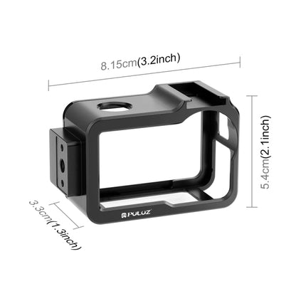 For DJI Osmo Action 5 Pro / 4 / 3 PULUZ Metal Cage Expansion Adapter Frame with Cold Shoe (Black)