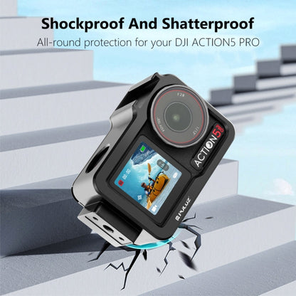 For DJI Osmo Action 5 Pro / 4 / 3 PULUZ Metal Cage Expansion Adapter Frame with Cold Shoe (Black)