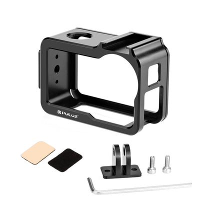For DJI Osmo Action 5 Pro / 4 / 3 PULUZ Metal Cage Expansion Adapter Frame with Cold Shoe (Black)