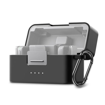 Pour étui de chargement DJI Mic Mini PULUZ, housse de protection en silicone anti-rayures (Noir)