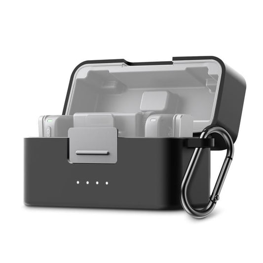 For DJI Mic Mini PULUZ Charging Case Silicone Scratch-proof Protective Cover (Black)