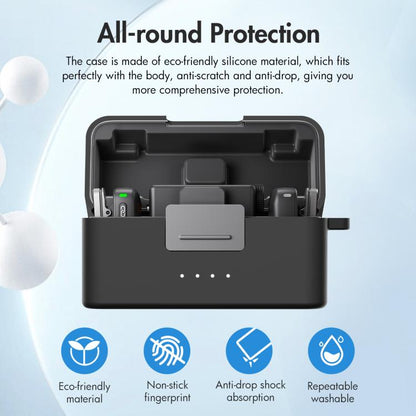 Pour étui de chargement DJI Mic Mini PULUZ, housse de protection en silicone anti-rayures (Noir)