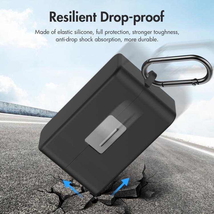 Pour étui de chargement DJI Mic Mini PULUZ, housse de protection en silicone anti-rayures (Noir)