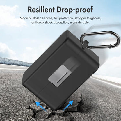 Pour étui de chargement DJI Mic Mini PULUZ, housse de protection en silicone anti-rayures (Noir)