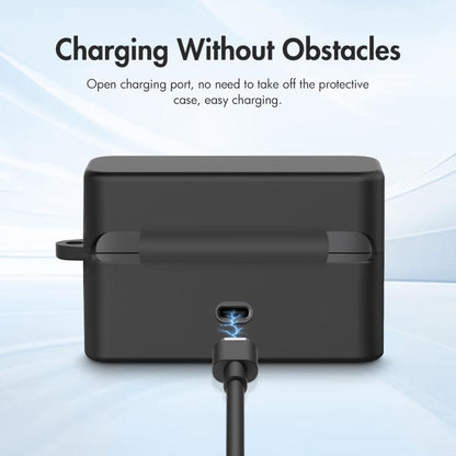 Pour étui de chargement DJI Mic Mini PULUZ, housse de protection en silicone anti-rayures (Noir)