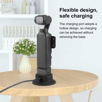 For DJI Osmo Pocket 4 / 3 PULUZ Silicone Dock Desktop Charging Base Bracket (Black)