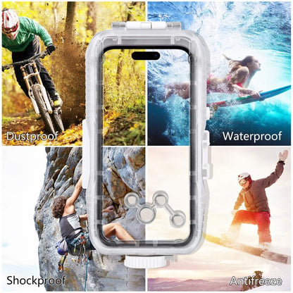 [US Warehouse] PULUZ 40m/130ft Waterproof Diving Case for iPhone 15 Pro Max / 15 Plus / 14 Plus / 14 Pro Max / 13 Pro Max / 12 Pro Max / 11 Pro Max, with One-way Valve Photo Video Taking Underwater Housing Cover