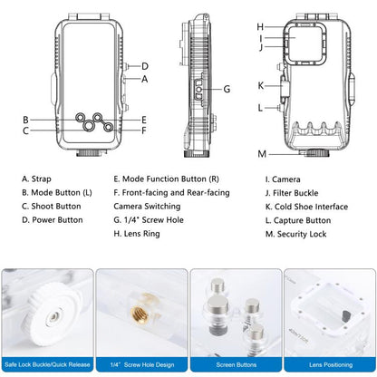 For iPhone 16 Pro Max PULUZ 40m/130ft Waterproof Diving Case Photo Video Taking Underwater Housing Cover (Transparent)