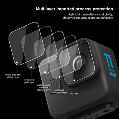 For GoPro Hero11 Black Mini PULUZ 2pcs Lens Tempered Glass Film(Transparent)