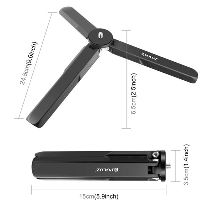 For DJI Osmo Pocket 4 / 3 / Insta360 X4 PULUZ Aluminum Alloy Metal Tripod (Black)